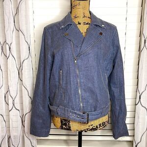 SUGAR + LIPS Linen denim jacket size large